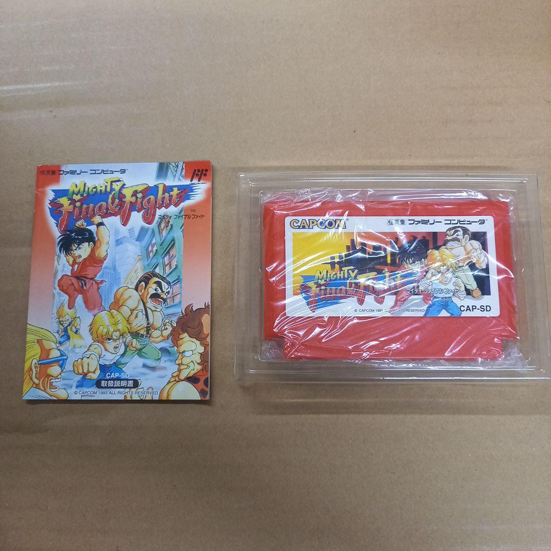 マイティファイナルファイト　説明書、ハガキ、アダプタ注意書付き、ソフトビニール入