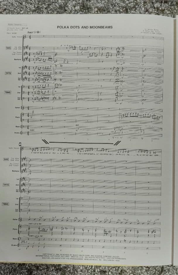 ボーカル　ビッグバンド譜面：POLKA DOTS AND MOONBEAMS