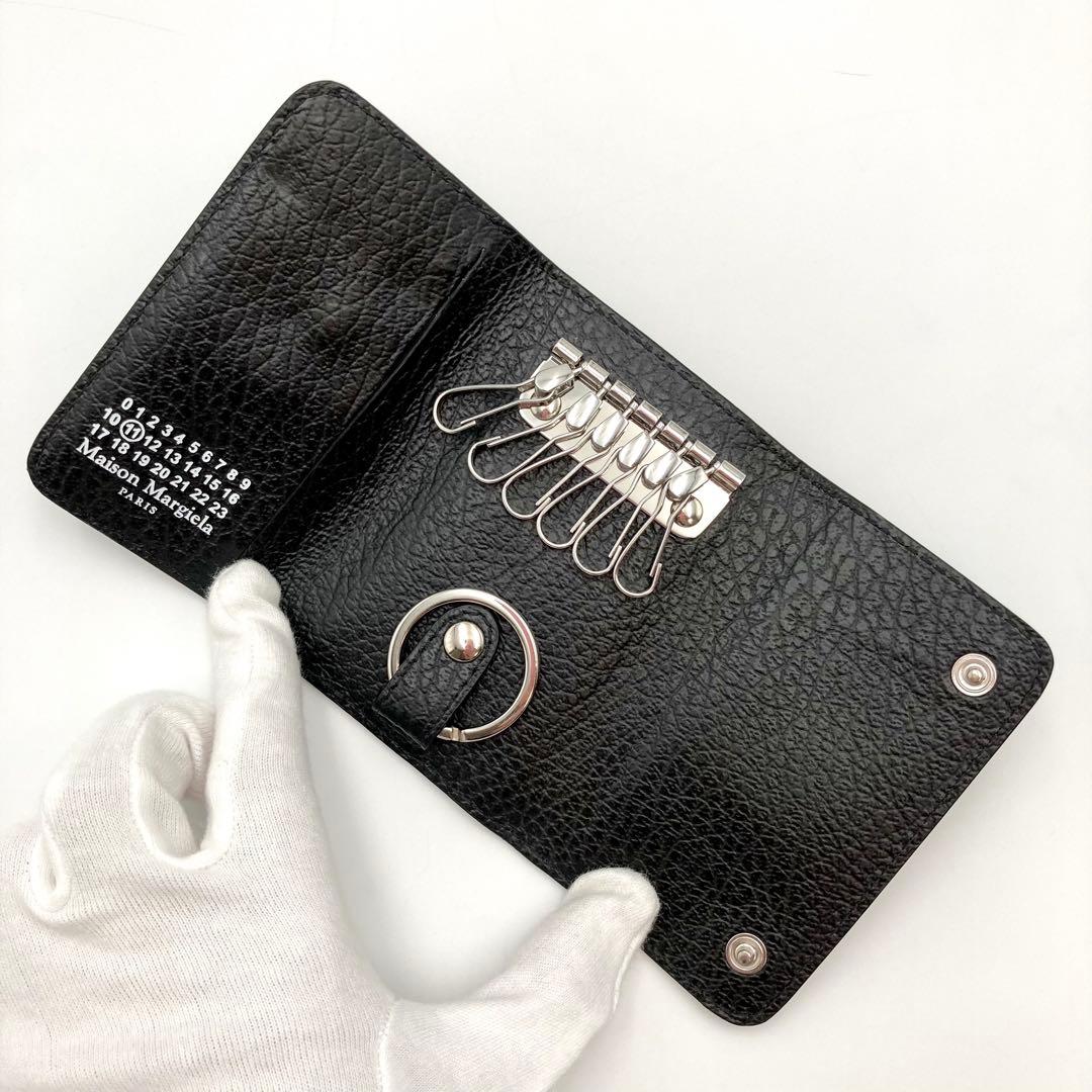 ピカチュウ✨ メゾンマルジェラ 6連キーケース 財布 黒 レザー ステッチ