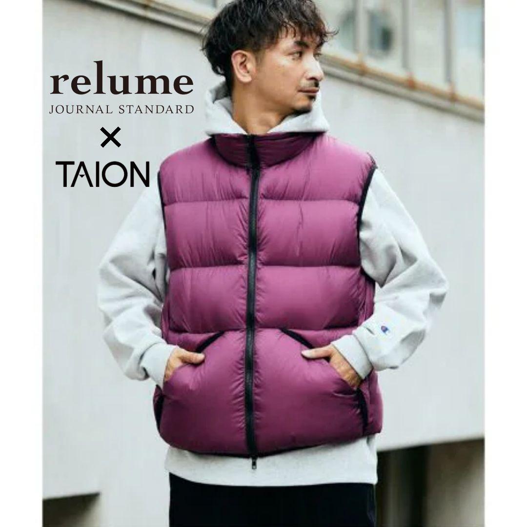 ☆【新品未使用】relume×TAION別注ダウンベスト パープル Lサイズ☆