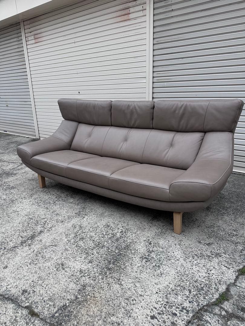 カリモク ZU46モデル 3人掛けソファ 本革ソファ 極美品　junyun