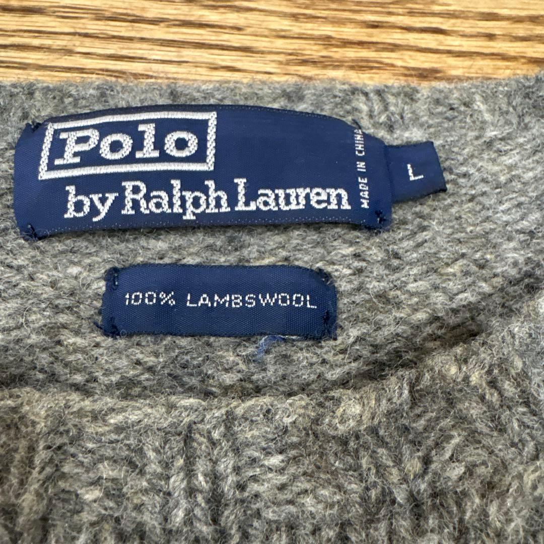 Polo by Ralph Lauren グレー ラムウール セーター L