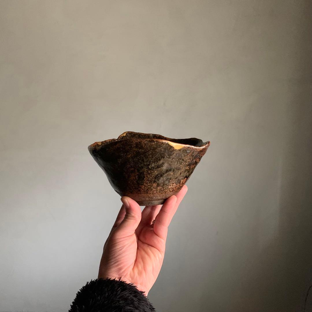 古丹波 蓮葉形 茶碗 鉢 茶道具 古美術 茶碗 古道具 アンティーク 丹波焼