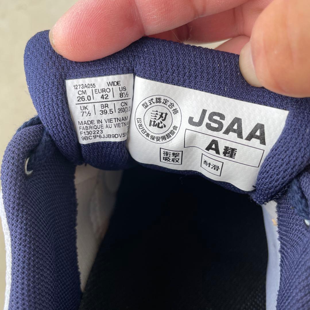 桃*郎様 ASICS 安全靴 ホワイト/ネイビー