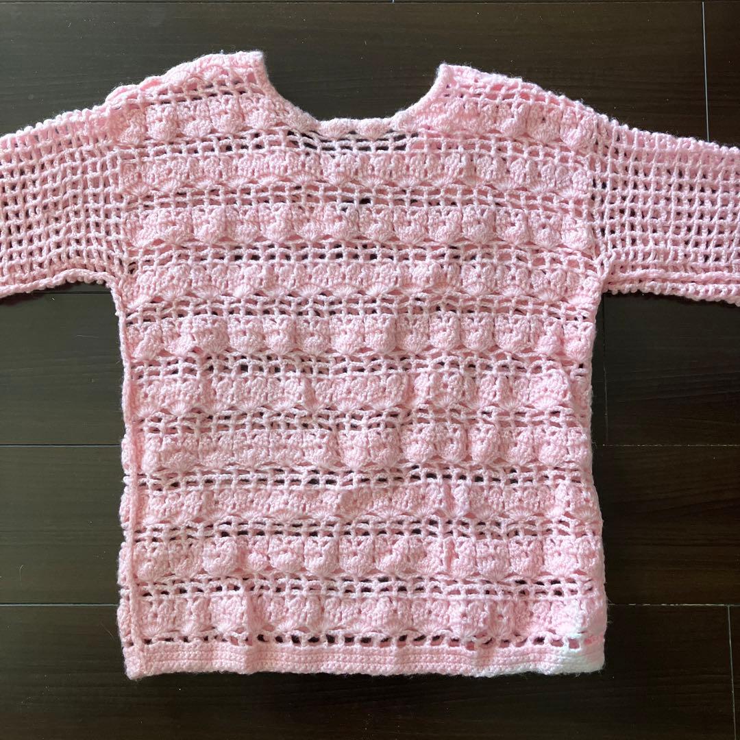 手編み風ピンクセーター