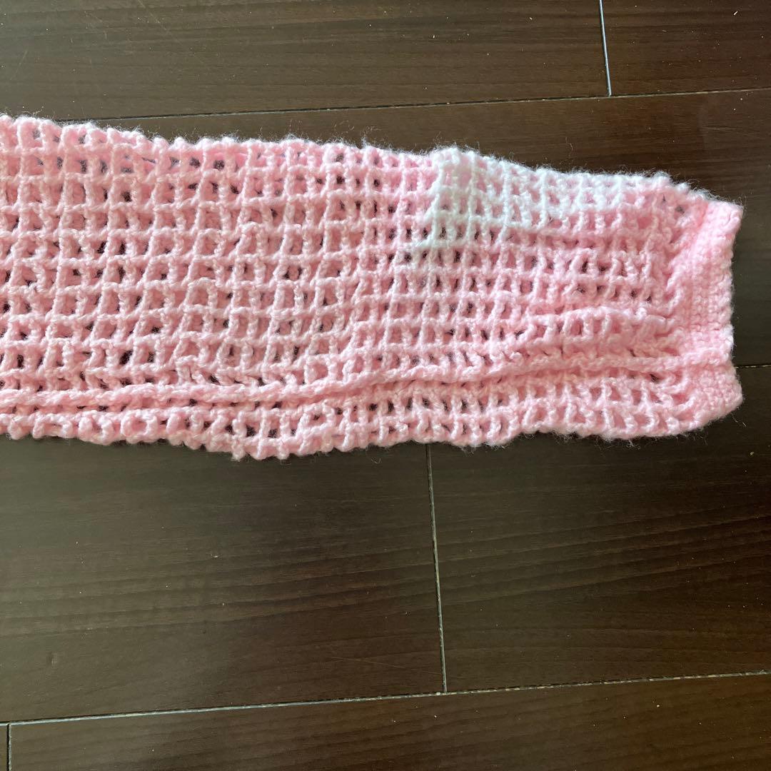 手編み風ピンクセーター