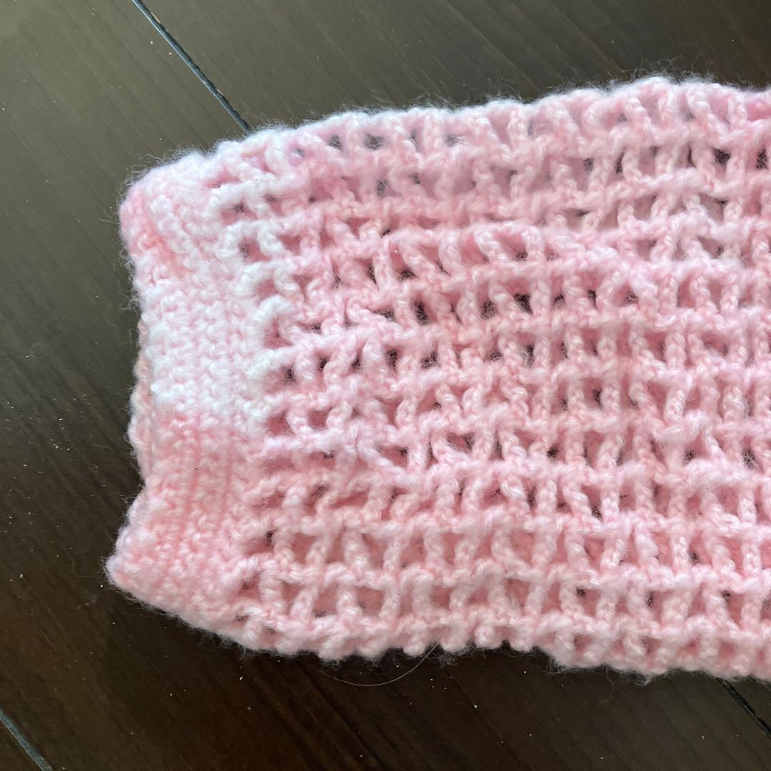 手編み風ピンクセーター