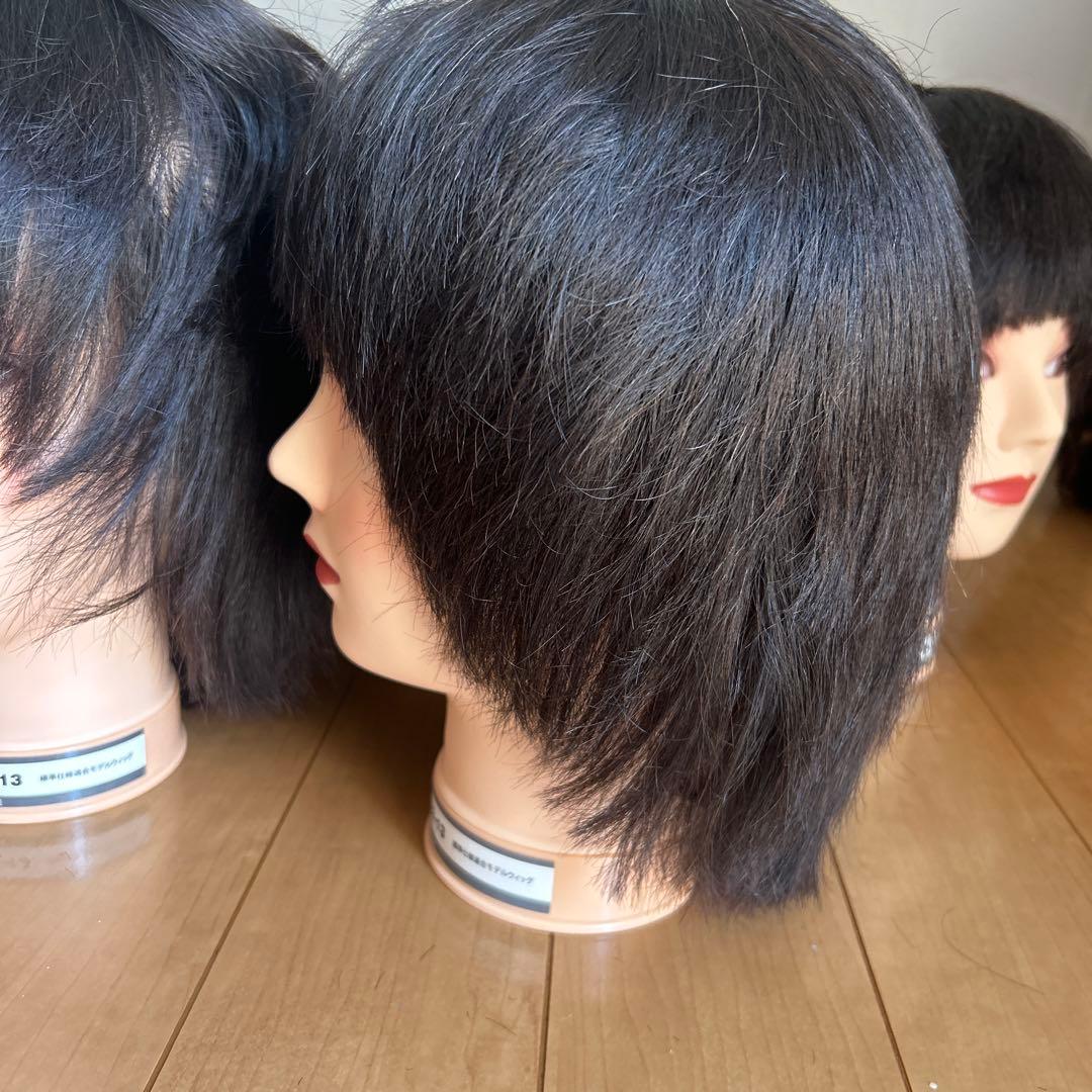 美容師国家試験用カット済みウィッグ16体