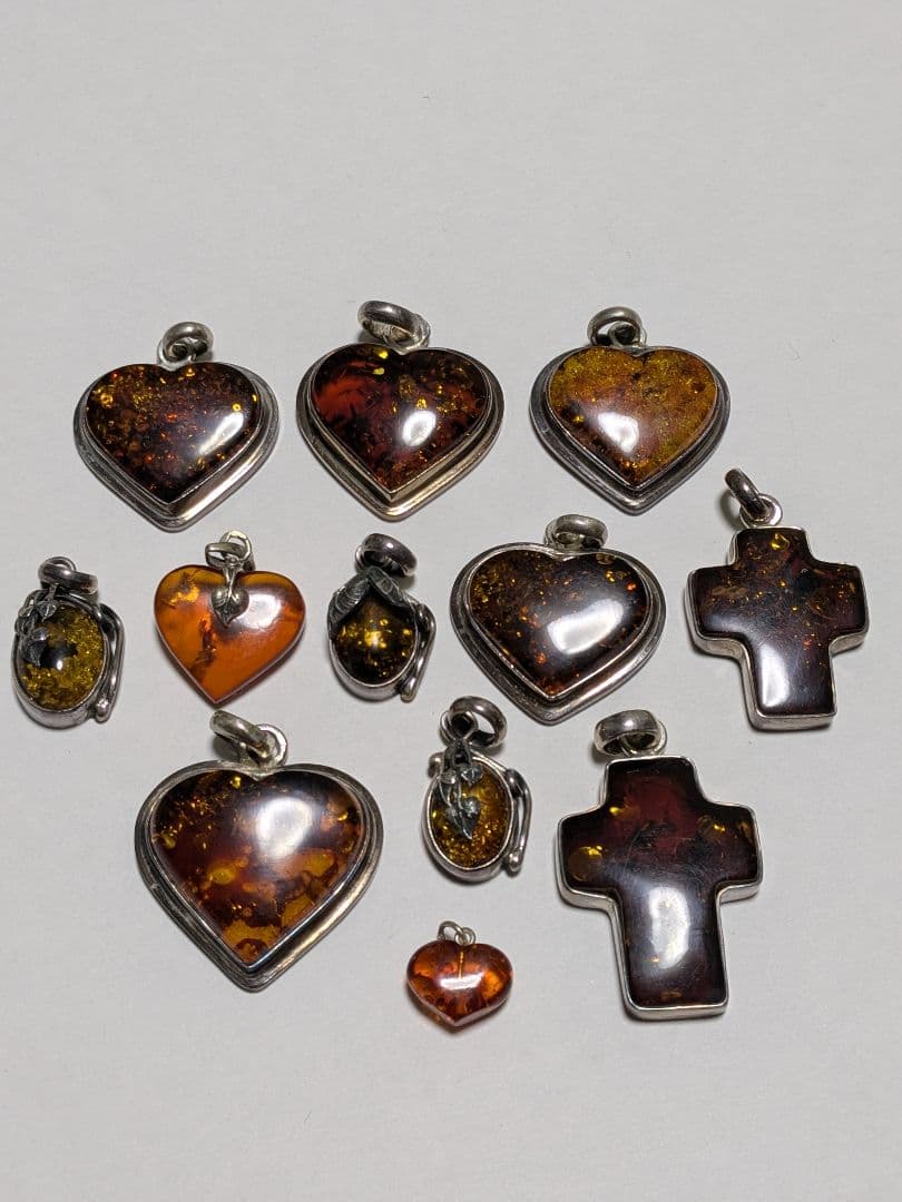 琥珀 ペンダントトップ シルバー 925 チャーム