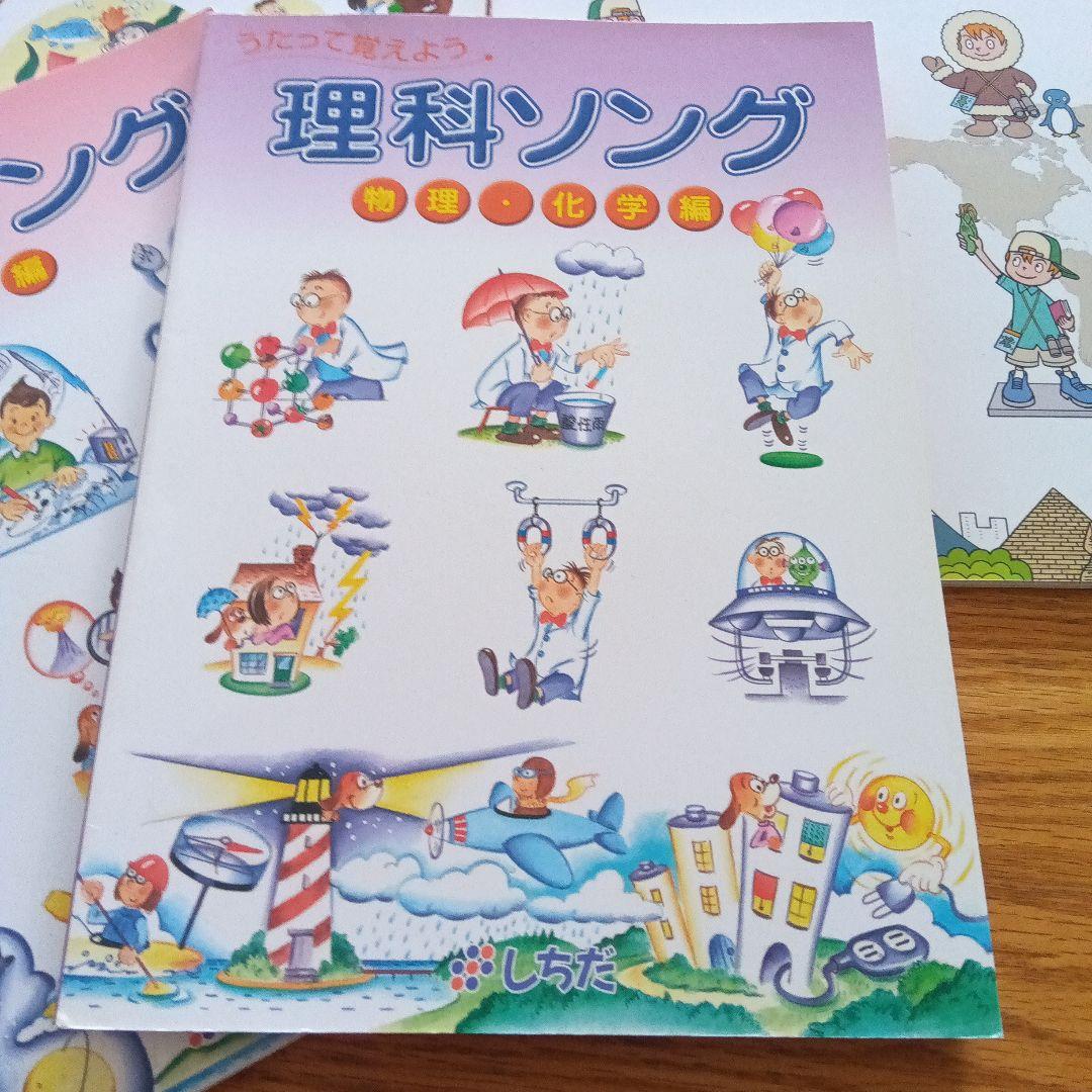 しちだソング　5冊セットCD付き　理科ソング・社会科ソングセット