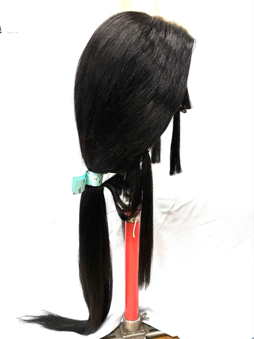 垂髪、黒髪、大サイズ、中古舞踊かつら、日本髪かつら、大衆演劇かつら、ケース付き