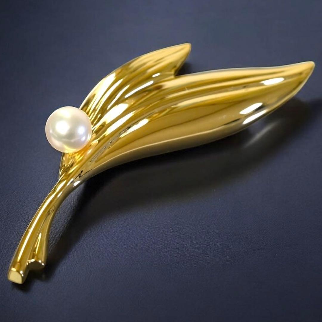 【未使用保管品】ミキモト　アコヤ　パール　本真珠　ブローチ　コサージュ　ゴールド