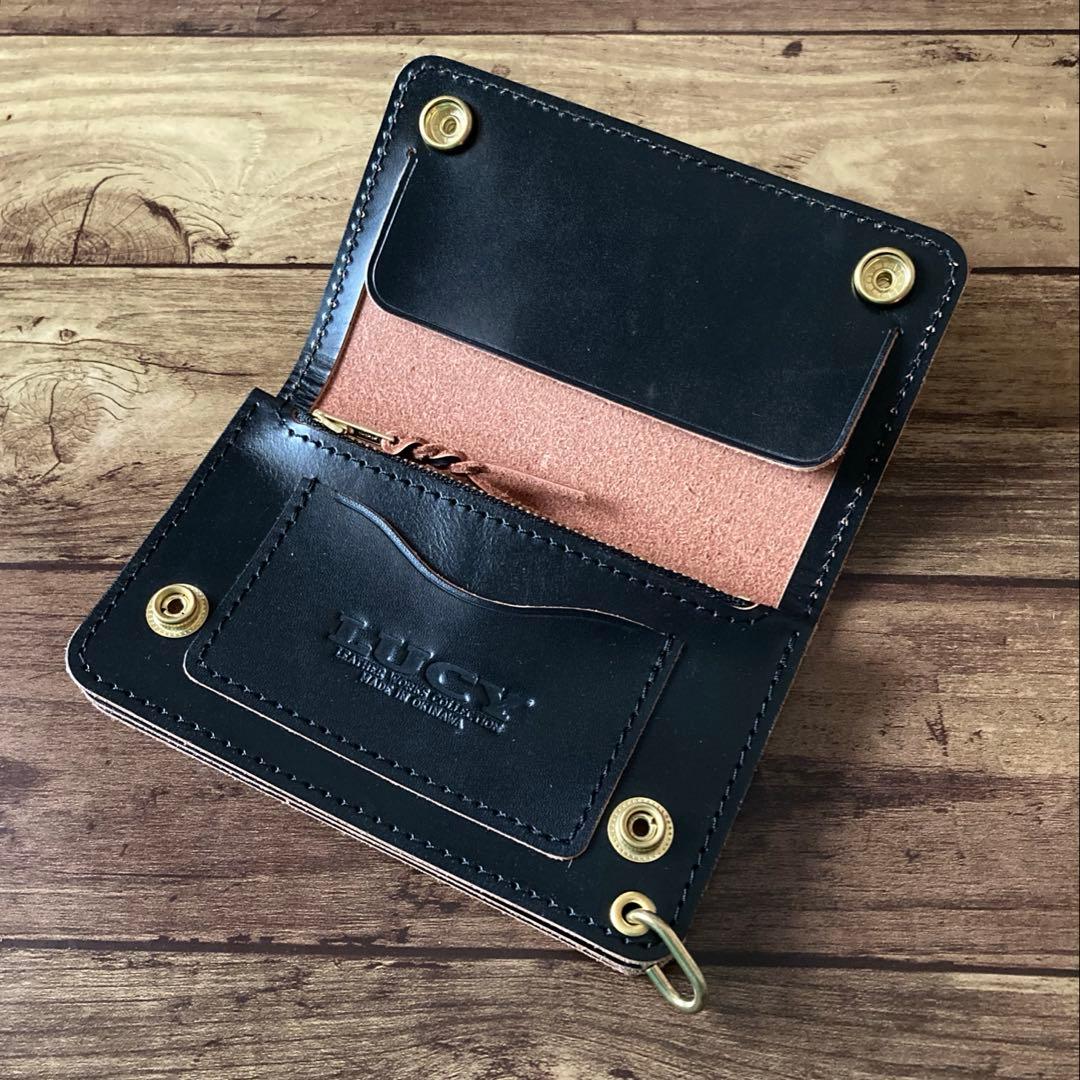 【お札を折らずに収納】北米ステアハイド トラッカーウォレット150（ミドル）3層