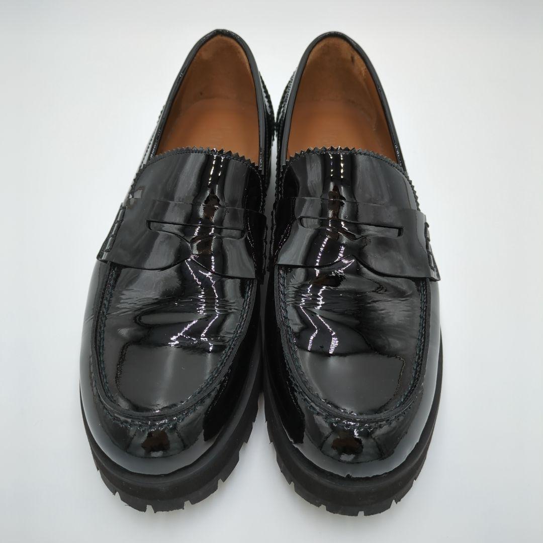 美品　未使用に近い　Pertini ペルティニ　エナメル　厚底　ローファー　37