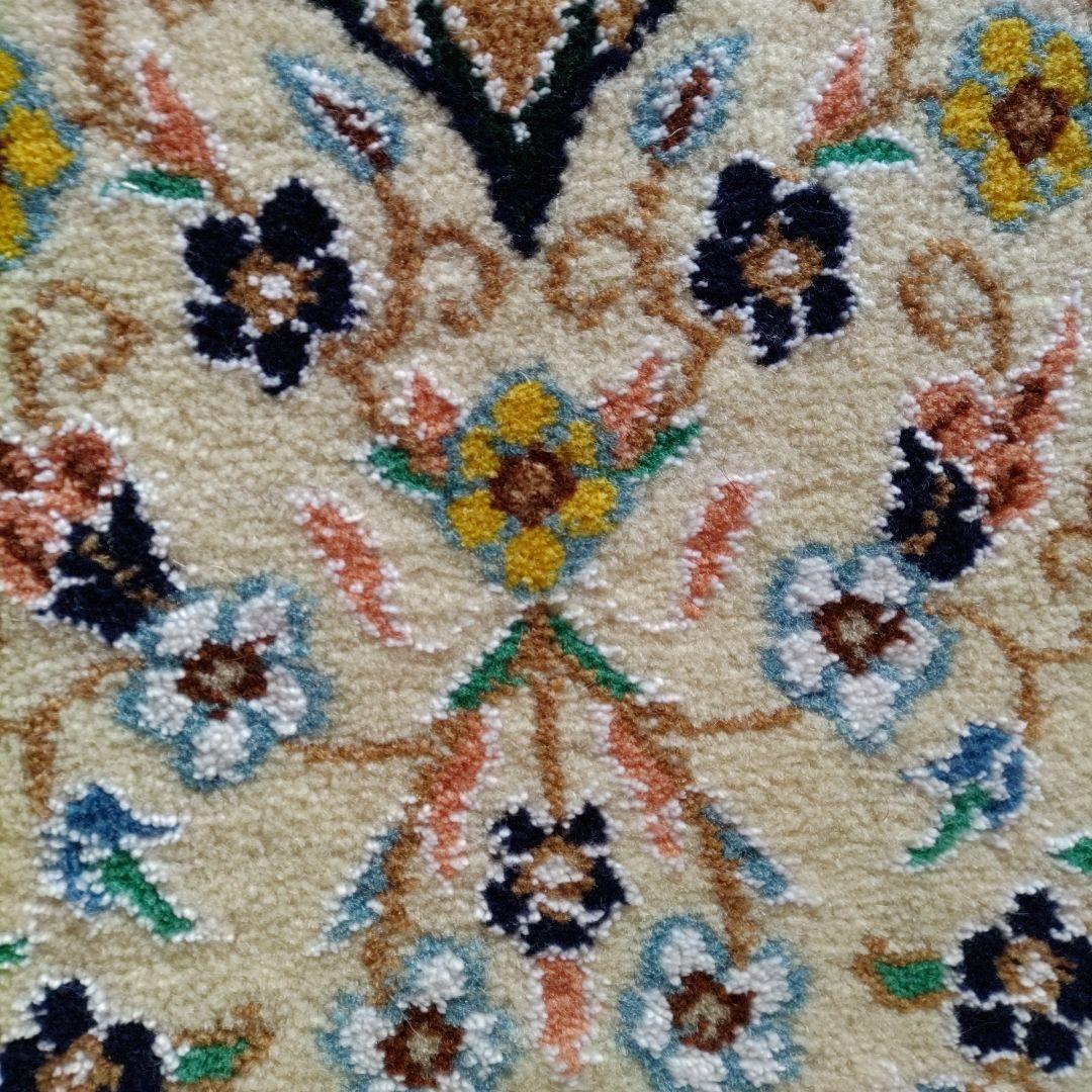 ハート ペルシャ絨毯イラン ナイン産 手織り ミニチェアマット 座布団