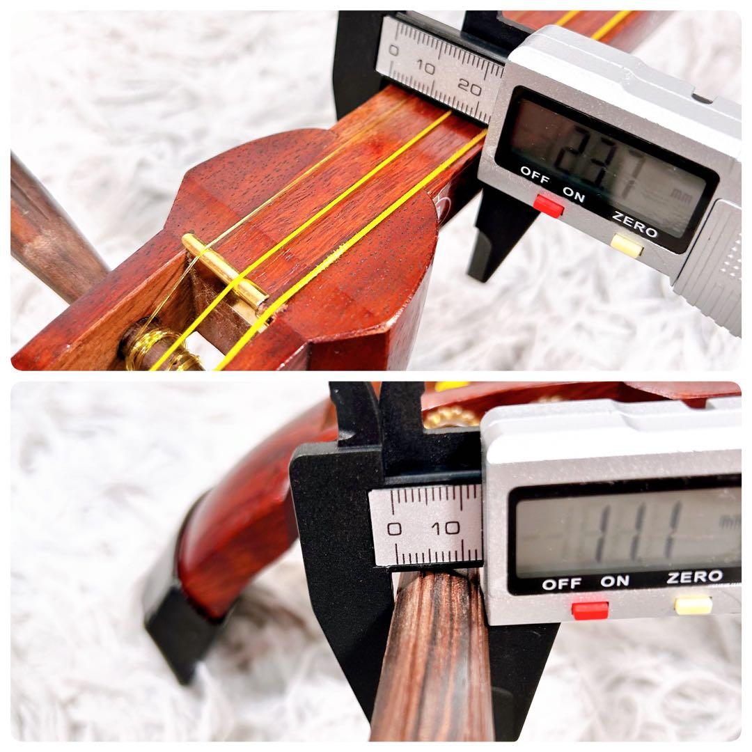 【希少】長唄三味線　細棹　花梨　正寸　丸打胴　本皮　皮破れなし　①