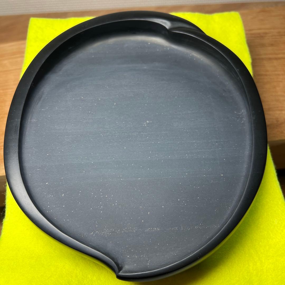 ⭕️雨畑硯　希少　桃研　雨畑真石　大阪きくや筆本舗製　美品　硯側ツルツル