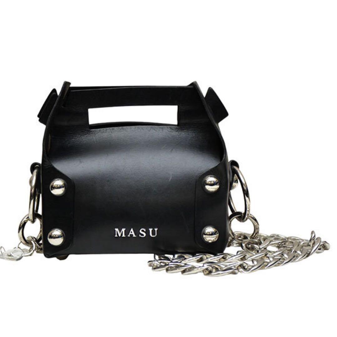 美品 MASU 24AW Leather cake bag BLACK