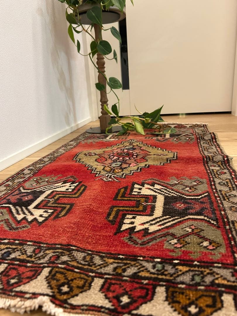 トライバルラグ・トルコヴィンテージラグ・ウール約51×99cm