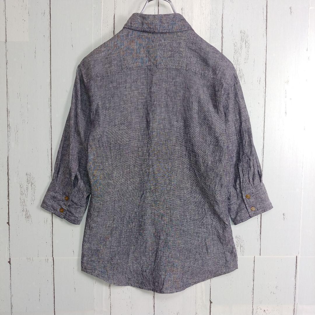 【希少モデル】ヴィヴィアン・ウエストウッド 変則シャツ くすみグレー 刺繍ロゴM