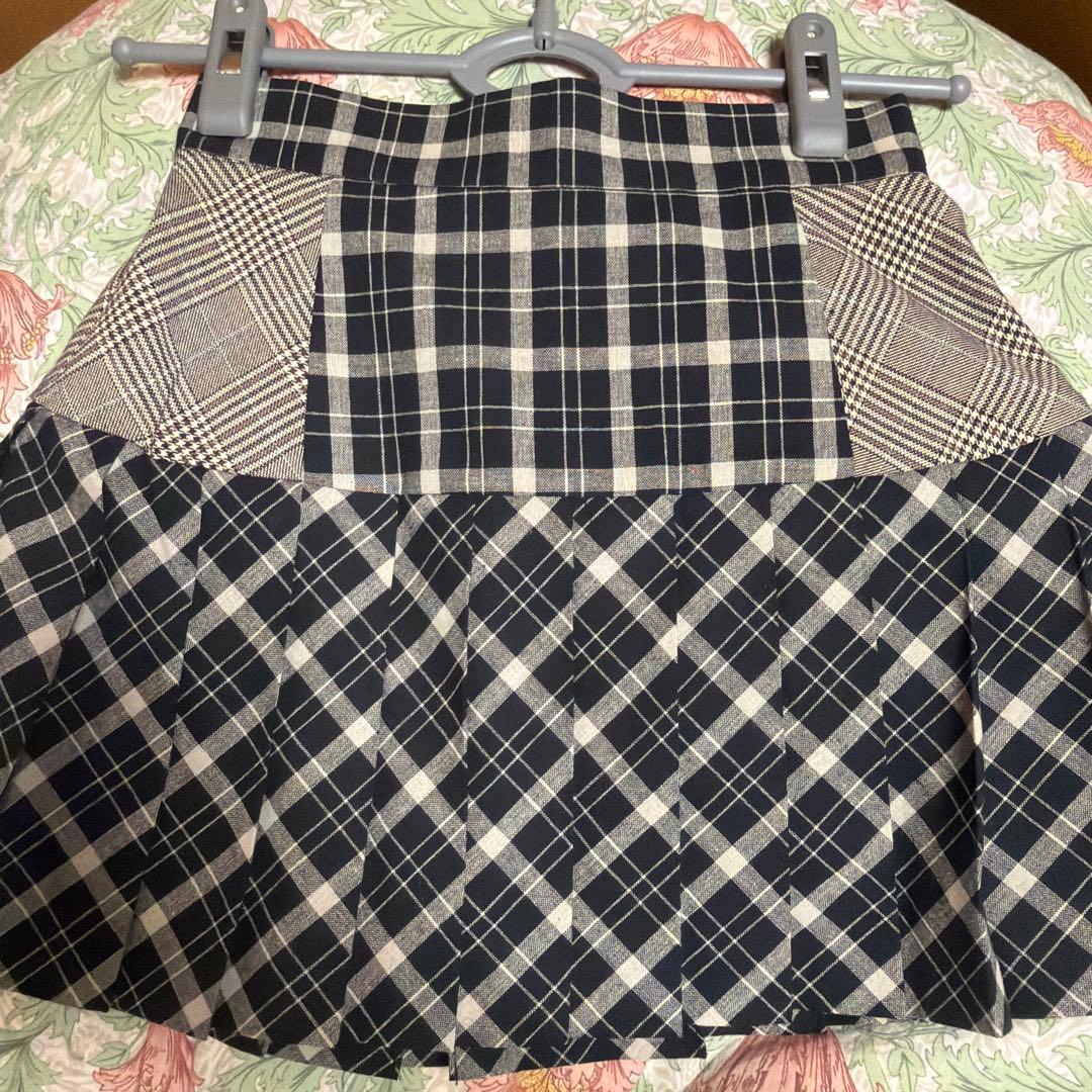 最終値下げandmary Coco check pleats skirt