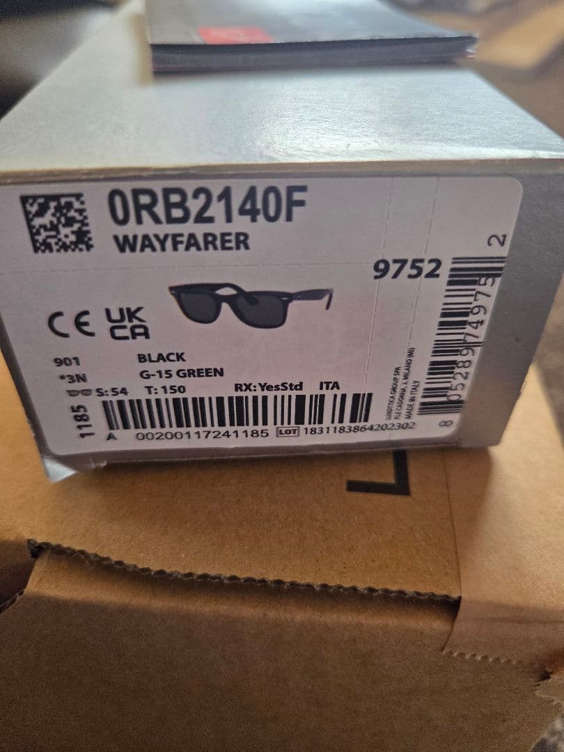 海外正規品 レイバン Wayfarer RB2140-F 901 54 18