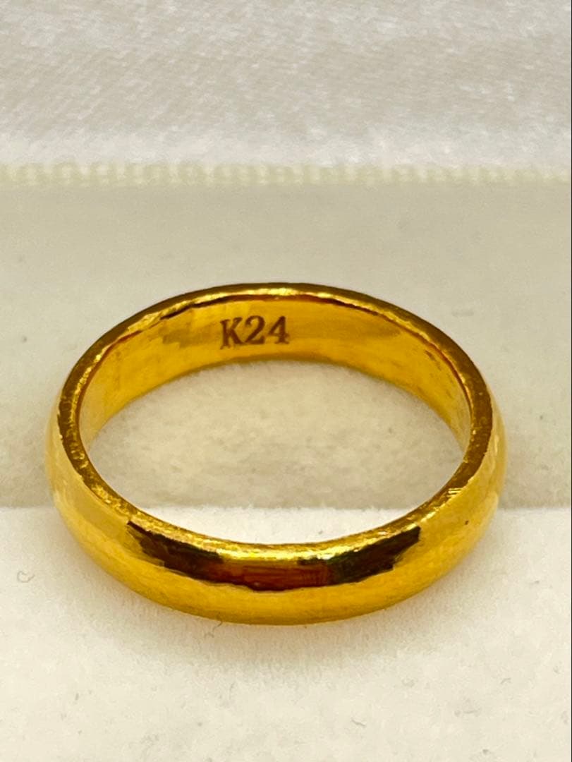 K24 純金 甲丸リング 5.46g指輪 リング 刻印あり ハンドメイド
