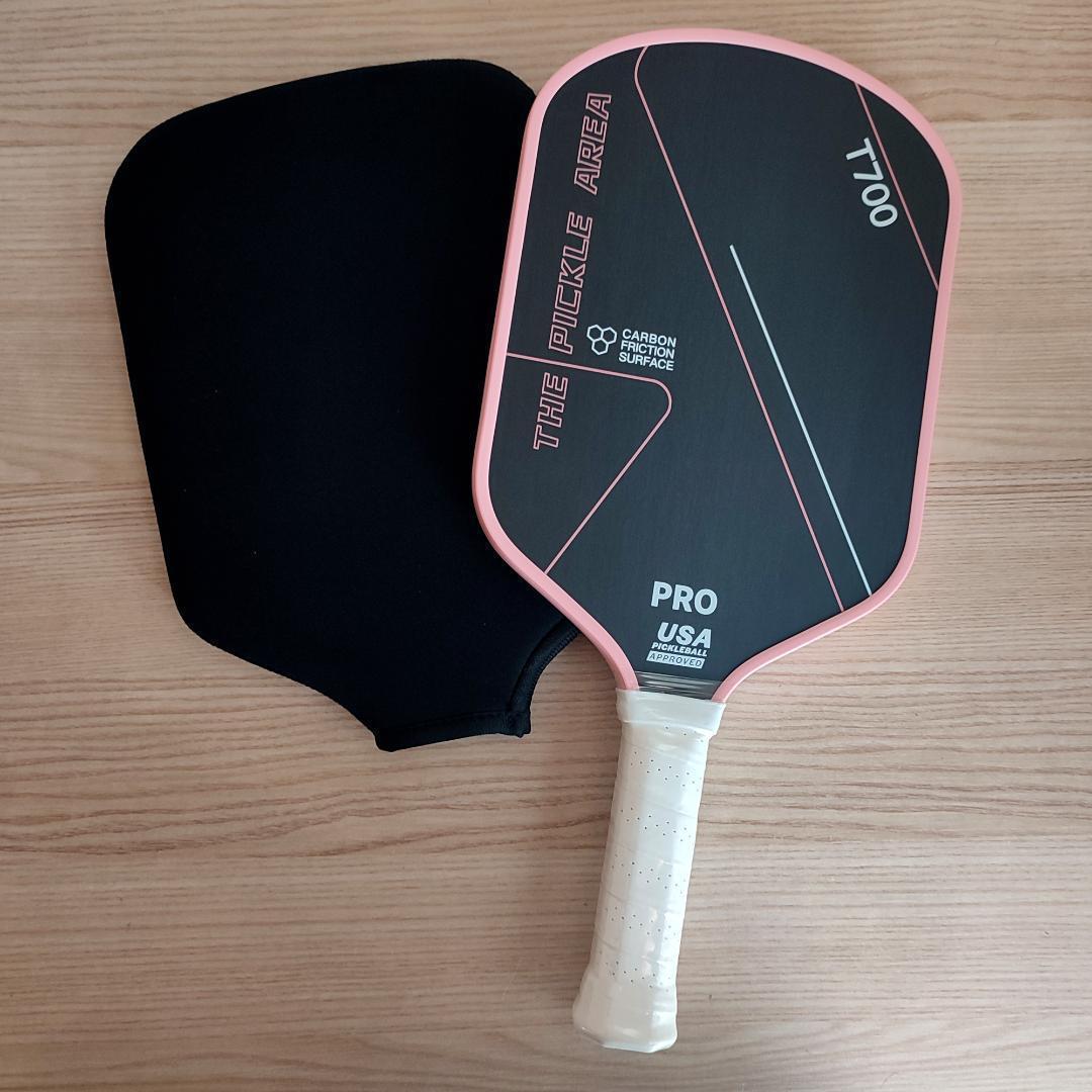 ピックルボール パドル T700生カーボンファイバー 褪紅 16mm