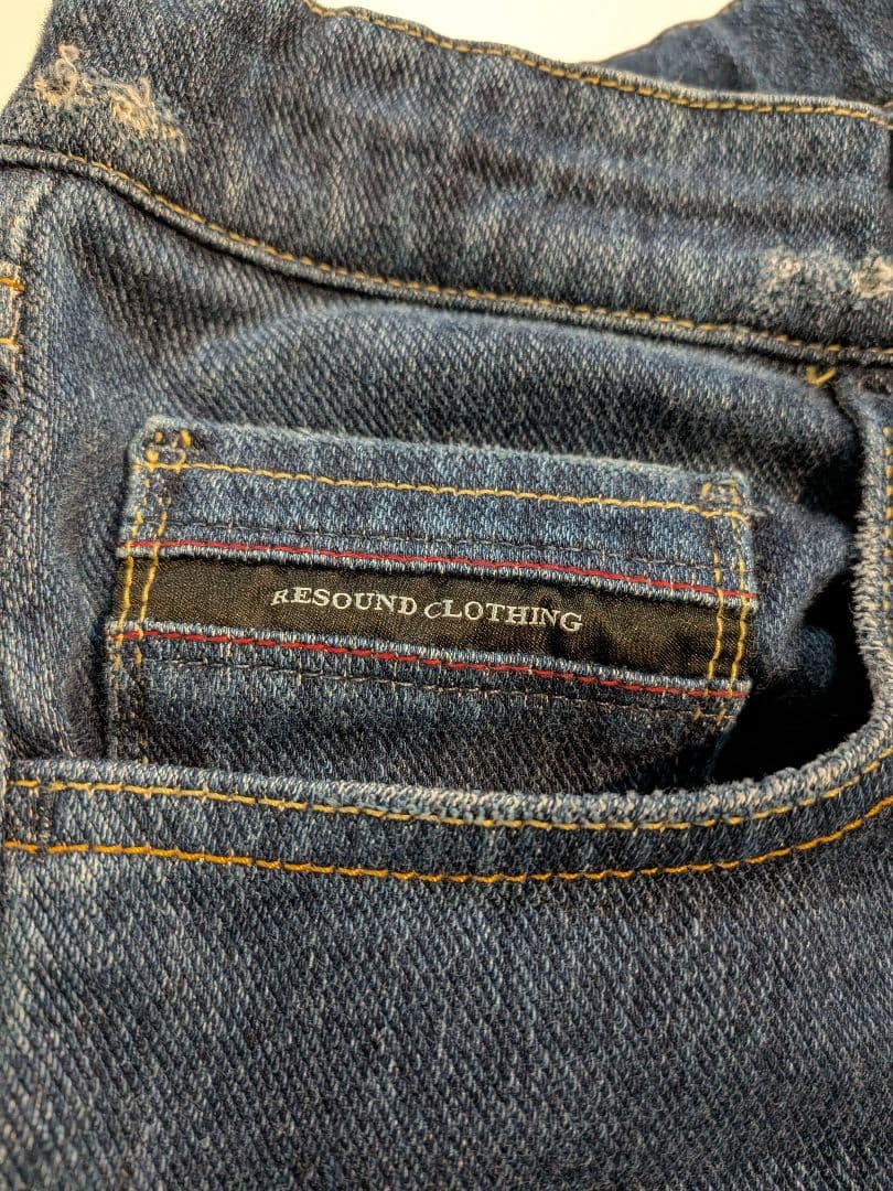 RESOND CLOTHING リサウンドクロージング　クラッシュ　ジーンズ　M