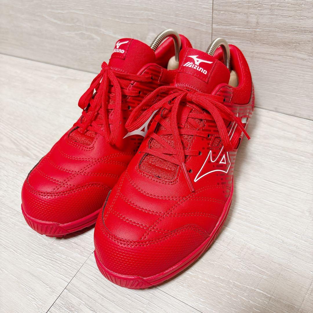 ⭐極美品⭐ミズノ MIZUNO 安全靴 オールマイティ 赤 レッド 24.5㎝