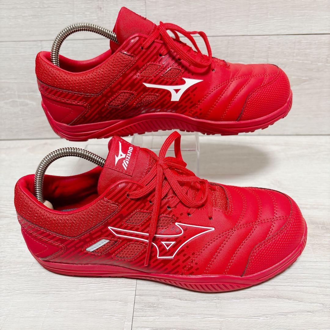 ⭐極美品⭐ミズノ MIZUNO 安全靴 オールマイティ 赤 レッド 24.5㎝