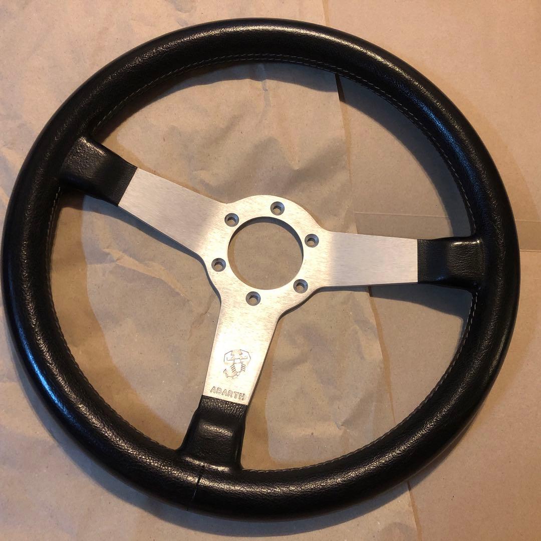【値下げ】ABARTH スコーピオンφ350mmレザー ステアリング