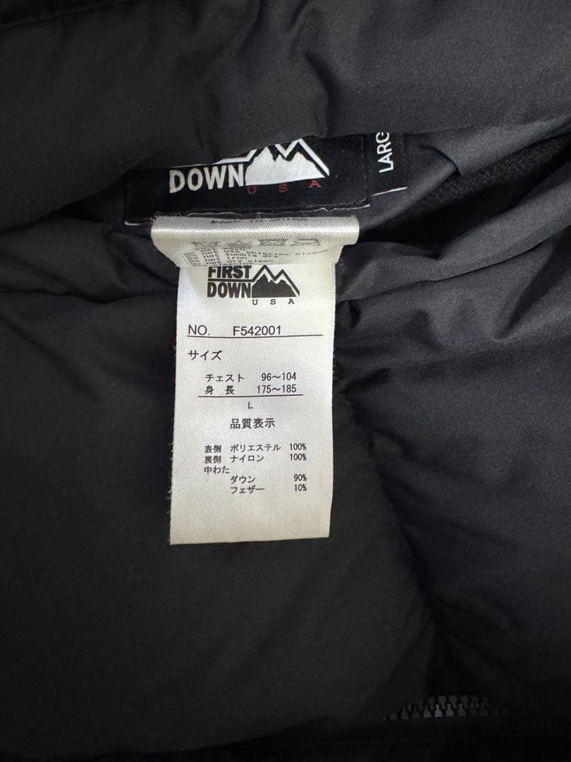 FIRST DOWN USA ブラック バブルダウンジャケット