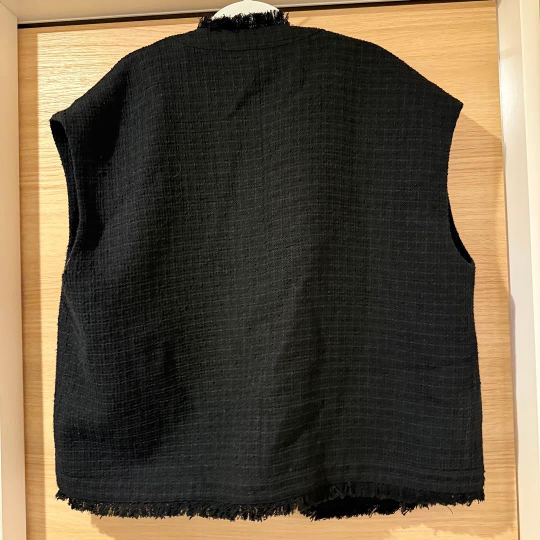 na.e Novel Tweed Vest_black ツイードベスト