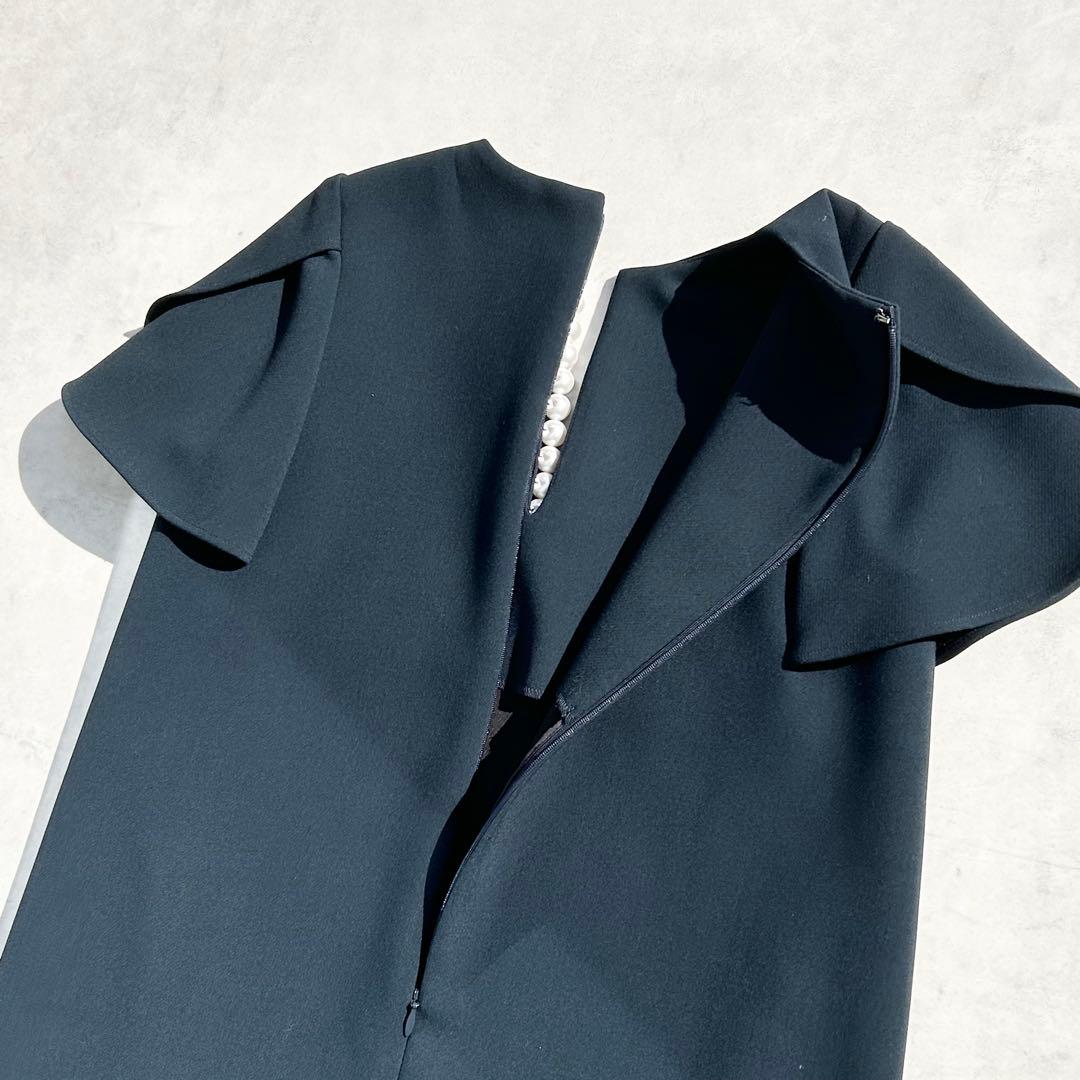 ♡極美品♡ ヨーコチャン　フレアスリーブパールドレス　ネイビー　21年製