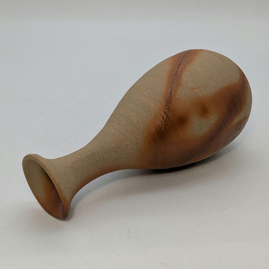 岡山県重要無形文化財 山本出 備前焼 緋襷一輪花入 用心箱 花瓶 花器 一輪挿し