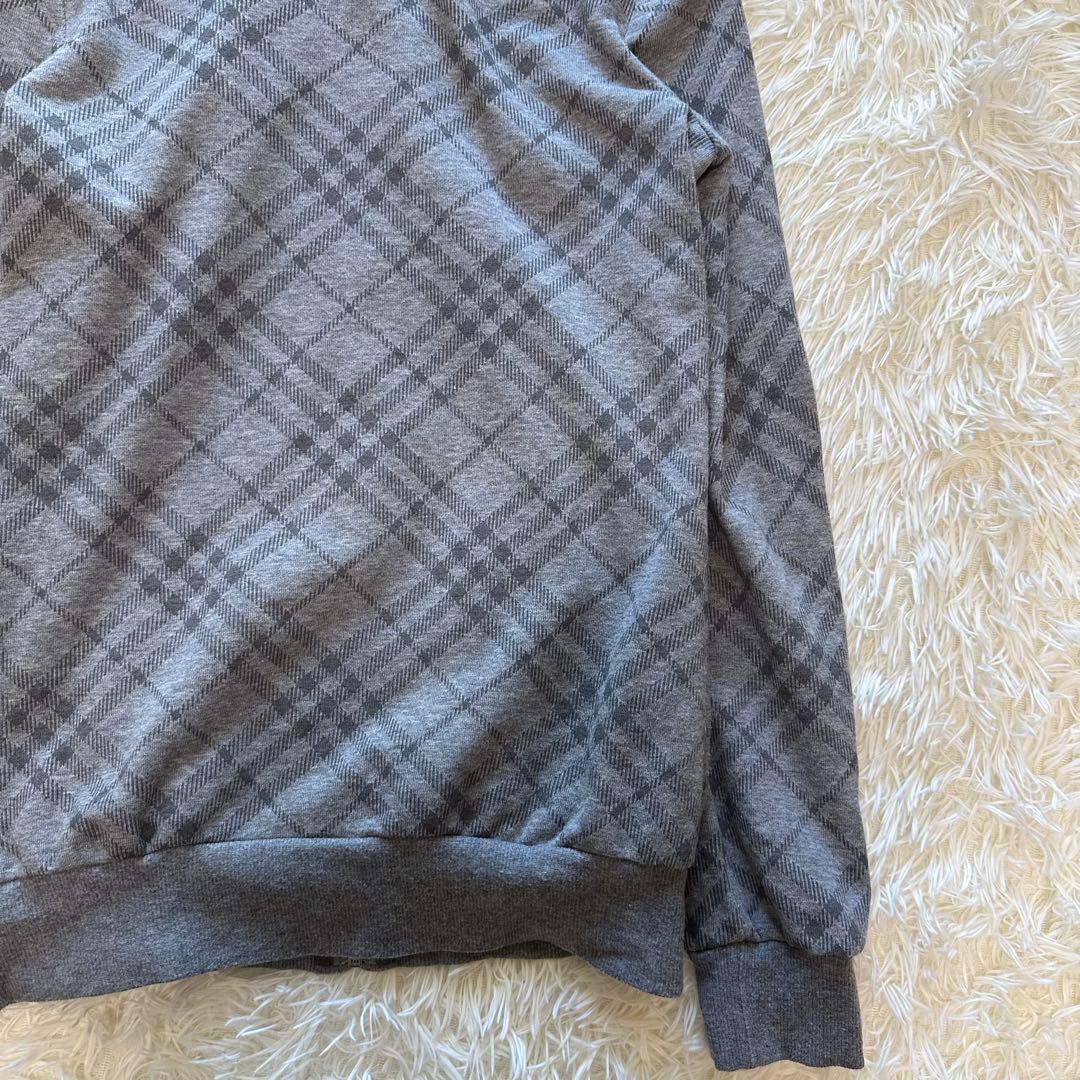Burberry パーカー グレー チェック ロゴ
