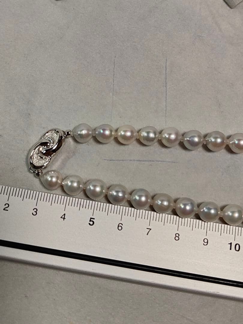 鑑別書あり　　アコヤ真珠ナチュラルカラー（ブルー系）ネックレス