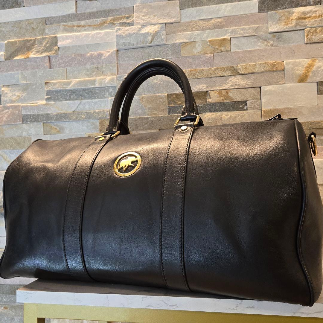 Hunting world　ハンティングワールド　ボストンバッグ　レザー　黒