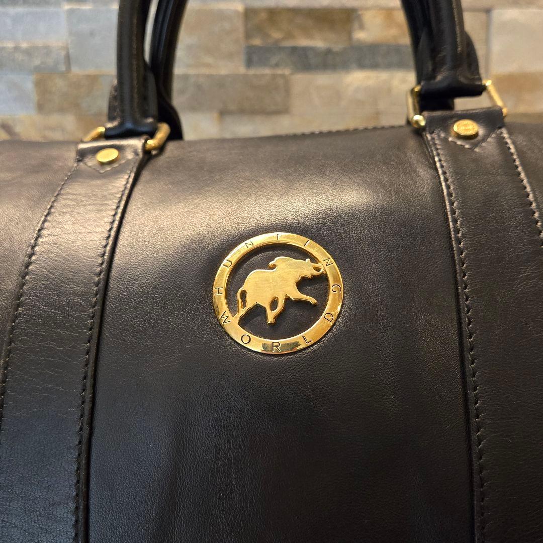 Hunting world　ハンティングワールド　ボストンバッグ　レザー　黒