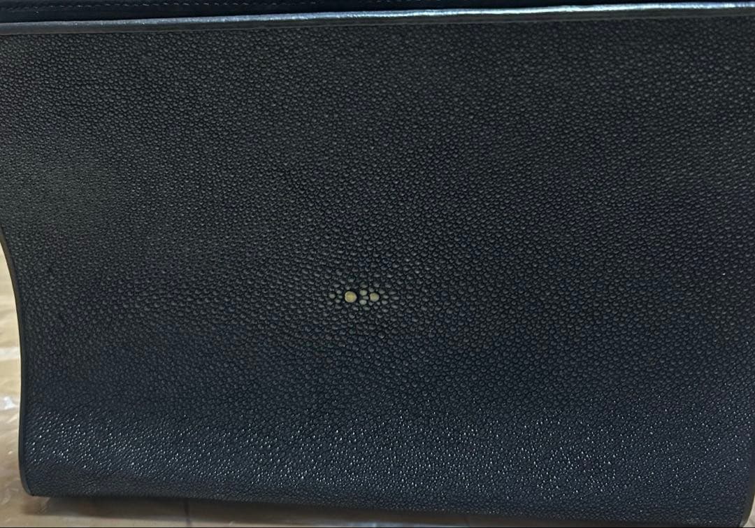 希少　ガルーシャ　エイ革　スクラッチ　ハンドバッグ　ゴールドロゴ