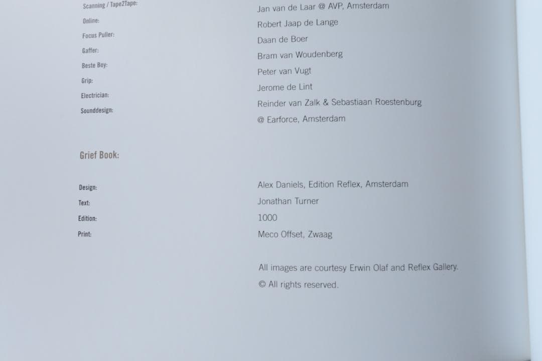 【Erwin Olaf：Grief】アーウィン・オラフ　1000部限定　帯付き