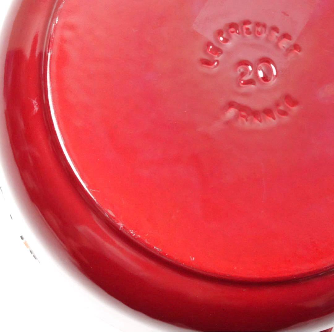 【美品】LE CREUSET　ココット ロンド チェリーレッド　20cm