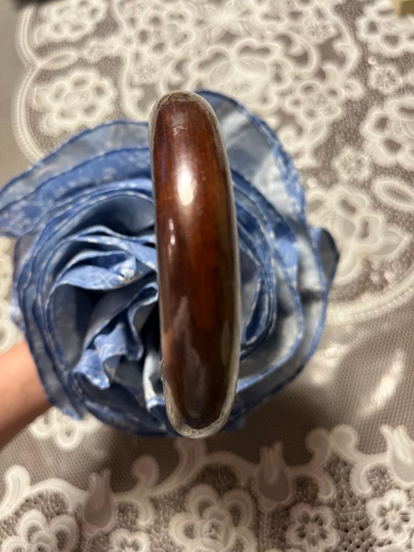 美品！！　ポロラルフローレン　楽折　遮光　晴雨兼用傘　水色花柄フリル日傘