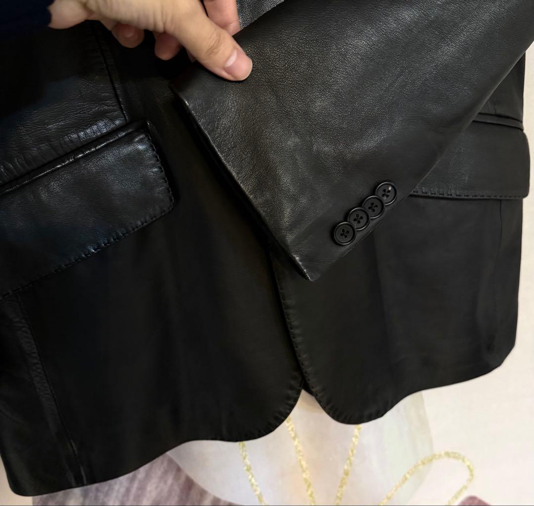 ポールスミス コレクション ラムレザー テーラードジャケット ブラック 韓国製