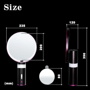 高品質の最高級のLEDメイクアップミラー テレワーク　動画配信　充電式