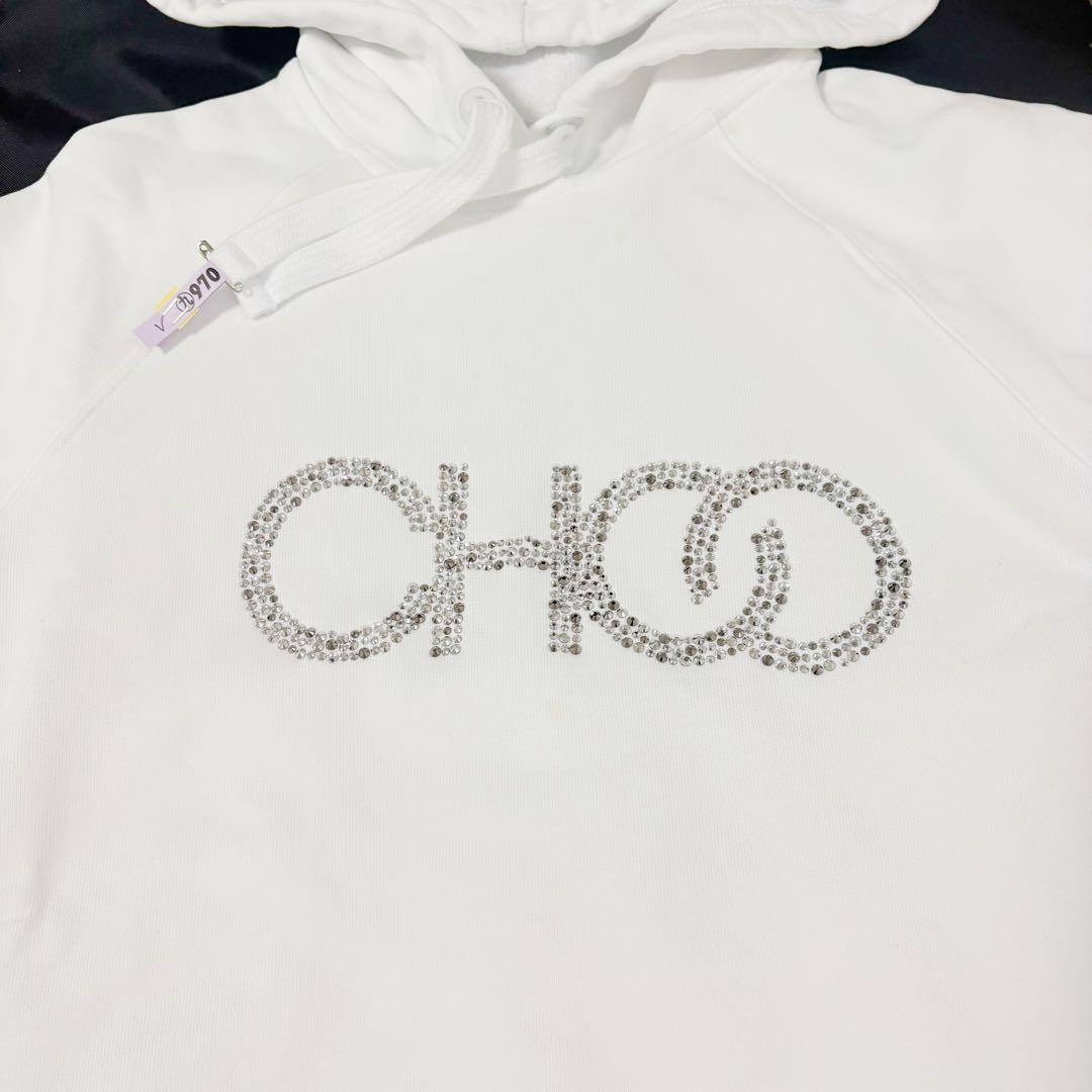 JIMMY CHOO ラインストーン　ロゴ　パーカー イタリア製　オーバーサイズ