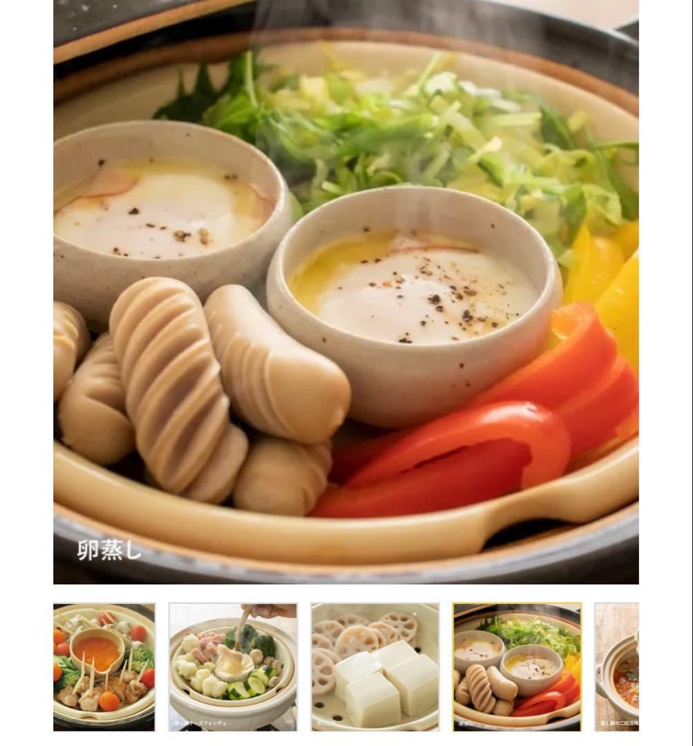 未使用 長谷園　ヘルシー蒸し鍋　大　土鍋　直径約30㎝　伊賀焼