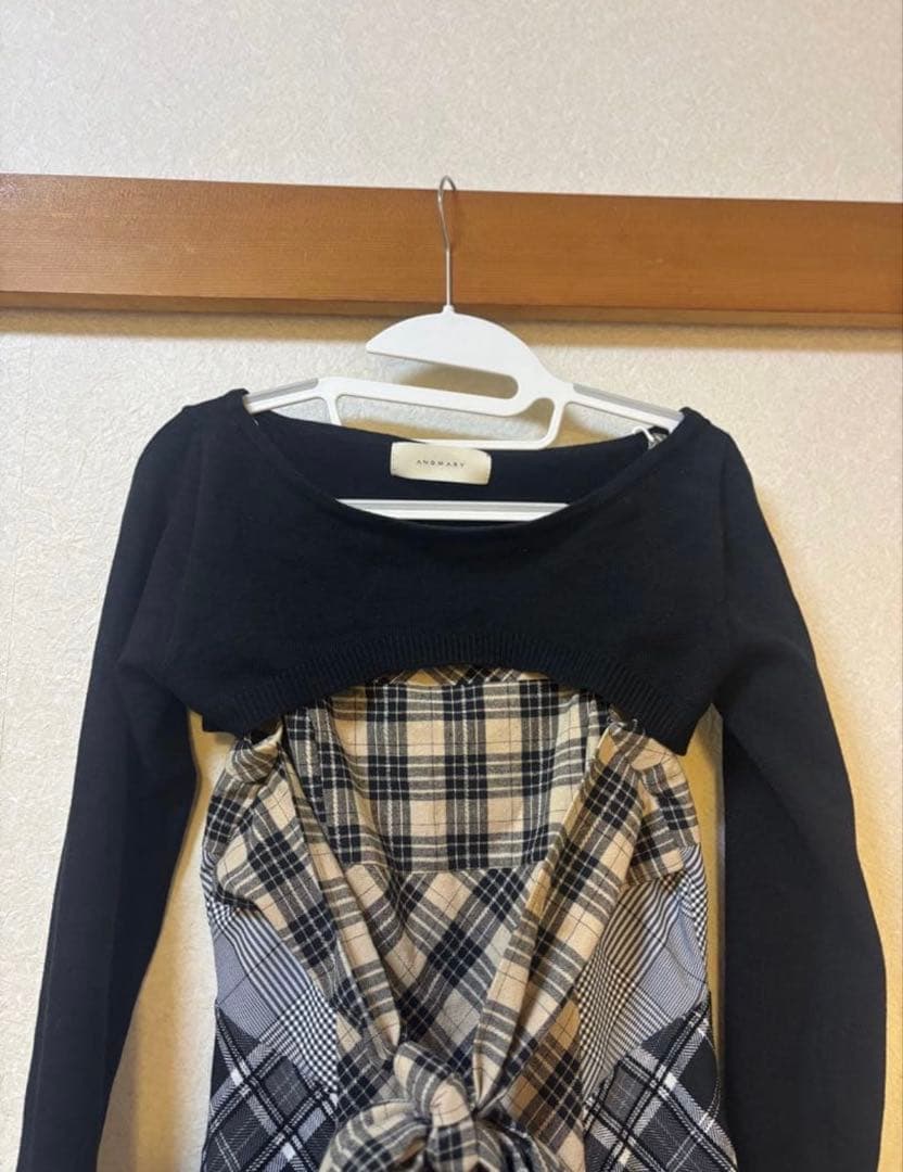 ワンピース andmary Juni check dress beige