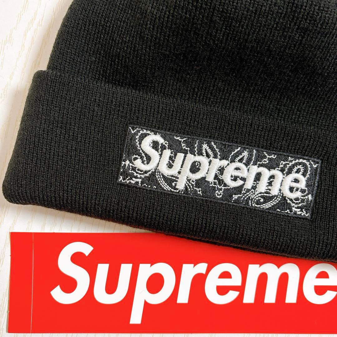 Supreme NEW ERA ニット帽　バンダナ　BOXロゴ　ブラック　黒